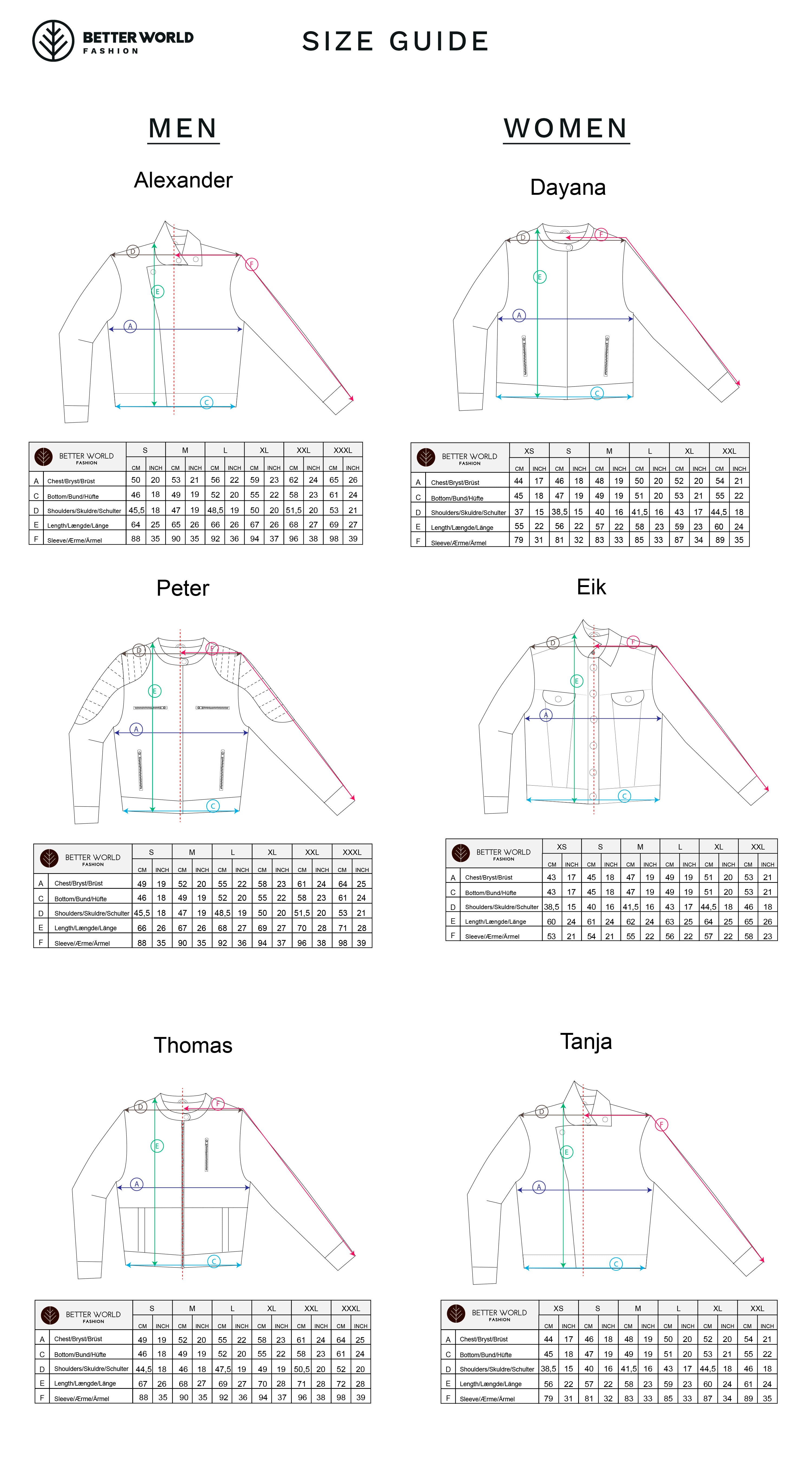 Size Charts